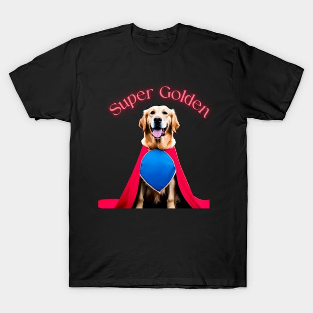 Super Golden-Golden Retriever Superhero T-Shirt by jlee